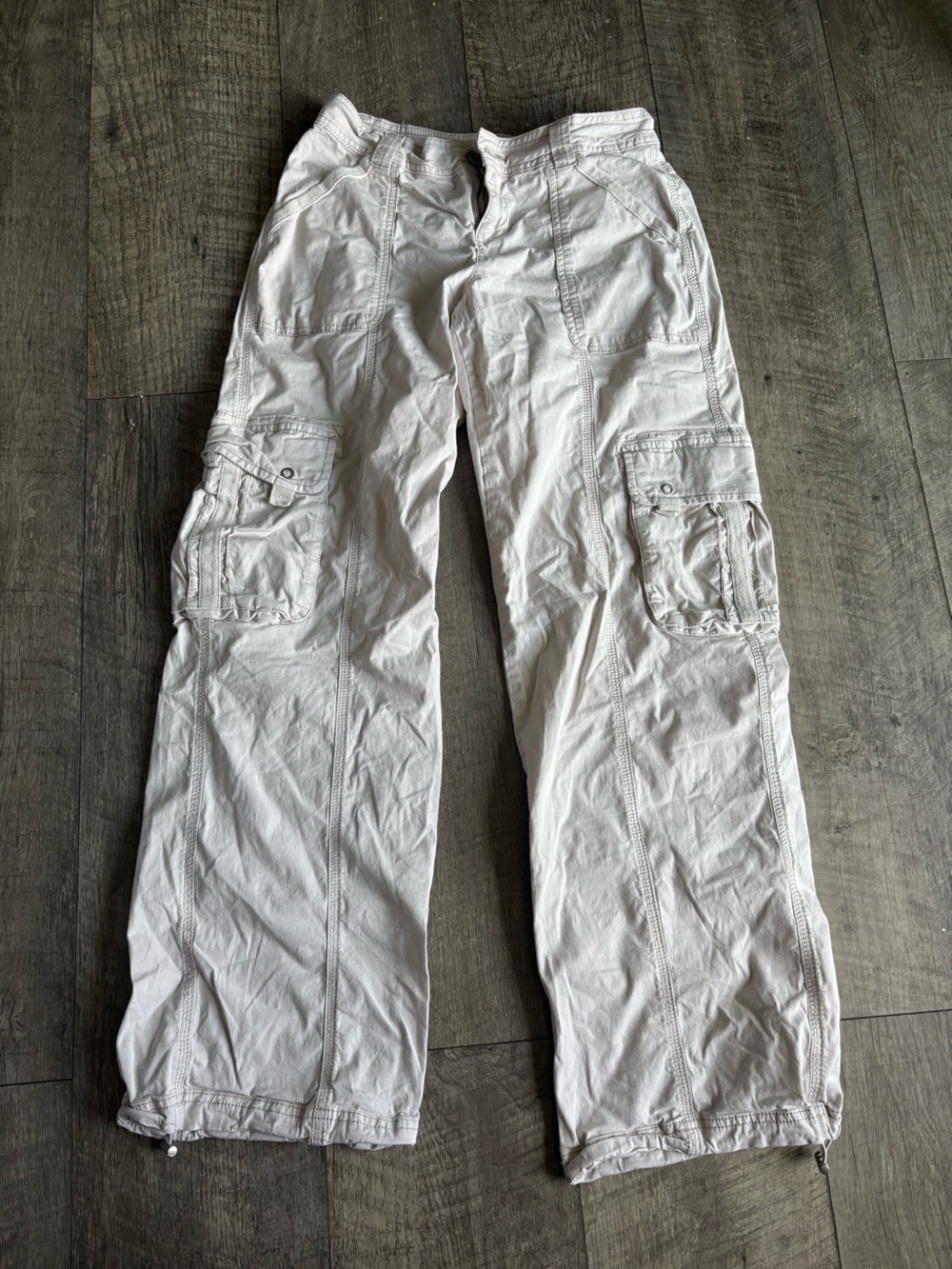 Garage White Cargo Pants with Utility Pockets